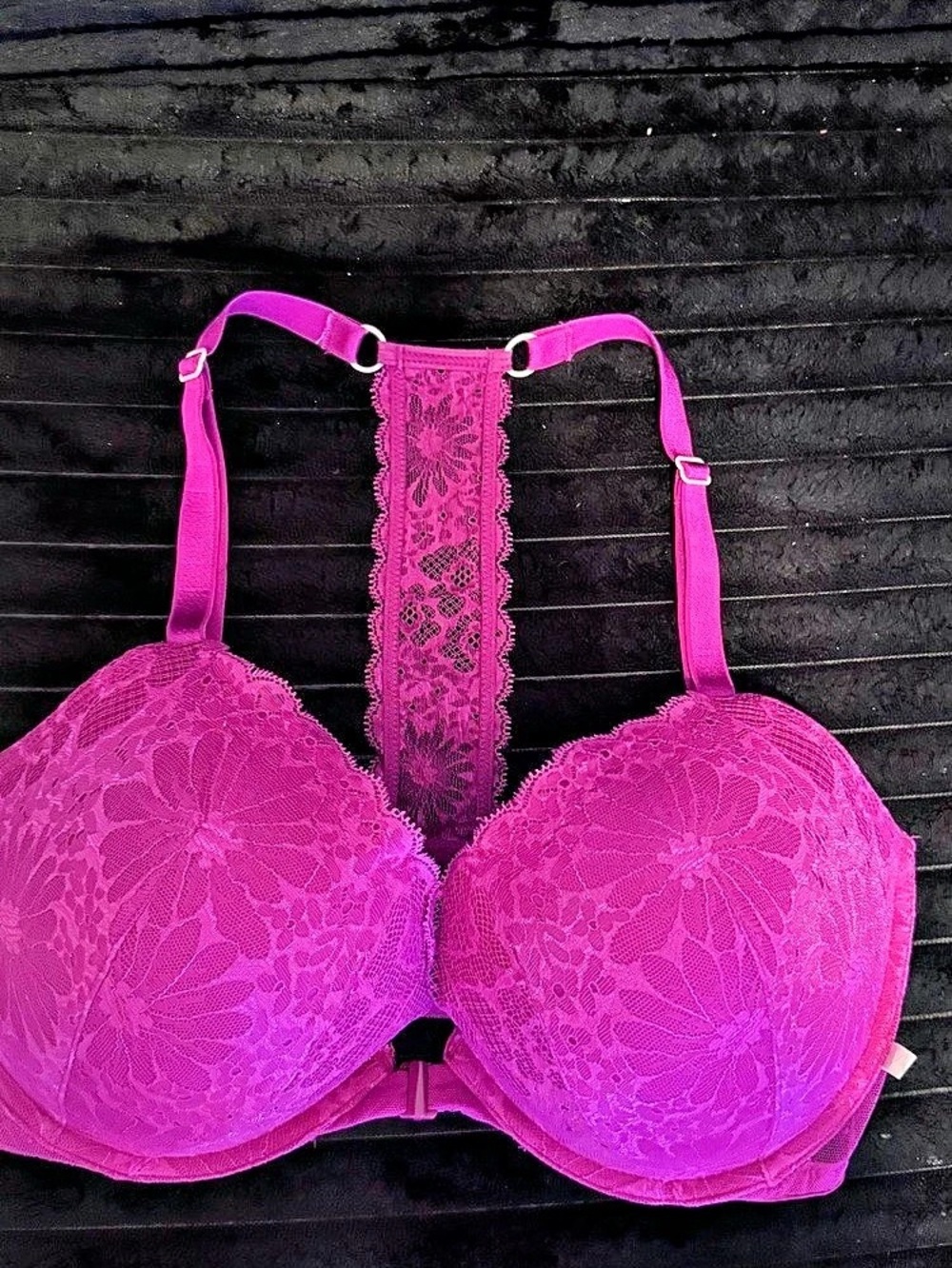 Victoria's Secret Sexy Tee Daisy Lace Push-Up Bra Pink & Blue